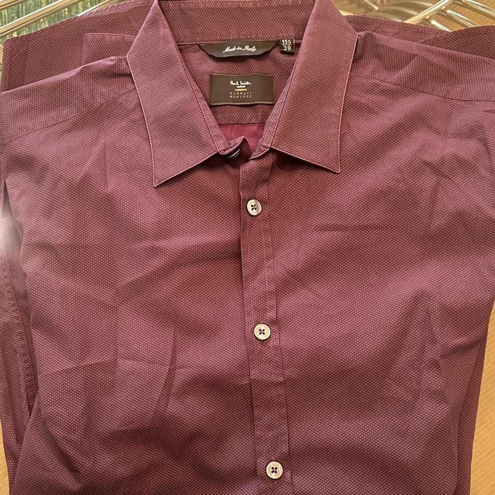 Paul Smith London grape color Textured Dress Shirt